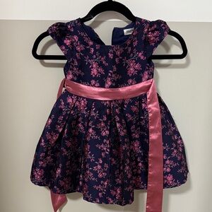 Floral Dress with Pink Sash